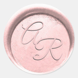 Sticker Rond *~* PERSONNALISER ROSE GOLD BLUSH Cire à cacheter