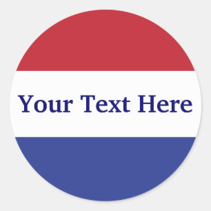 Sticker Rond personnaliser rouge, blanc et bleu