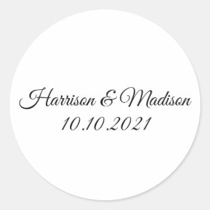 Sticker Rond personnaliser texte Mariage cadeaux faveurs
