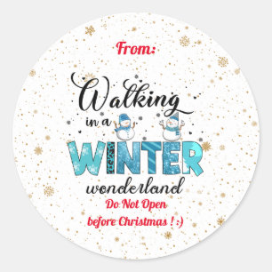 Sticker Rond Personnaliser Winter Wonderland