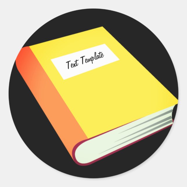Sticker Rond Personnalisez votre Emoji livre jaune (Devant)