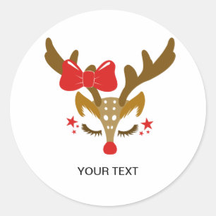 Sticker Rond Personnalité de Christmas Reindeer