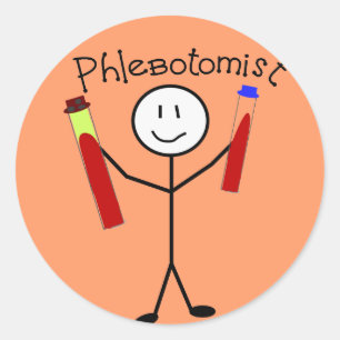 Sticker Rond Personne de bâton de Phlebotomist