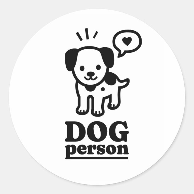 Sticker Rond Personne de chien | Amoureux des chiens | Présenta (Devant)