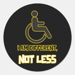 Sticker Rond personne différente non moins handicapée