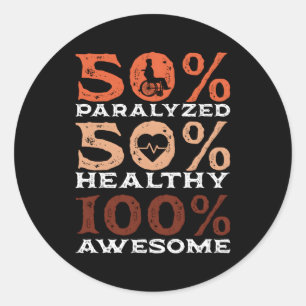 Sticker Rond Personne handicapée paraplégique fauteuil roulant