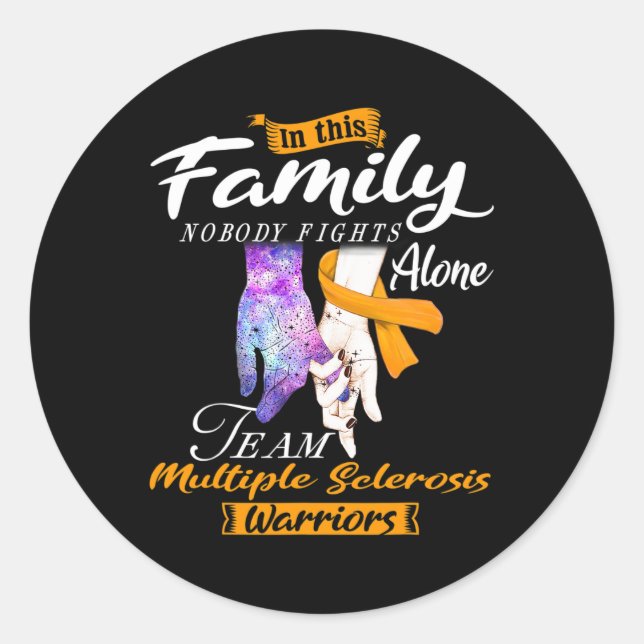 Sticker Rond Personne ne combat seul Équipe Sclérose en plaques (Devant)
