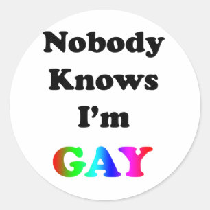 Sticker Rond Personne ne sait que je suis gay