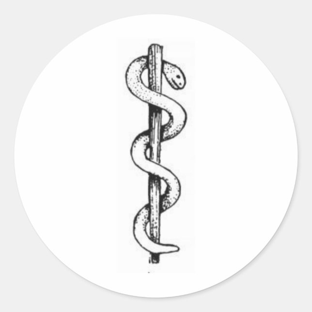 Sticker Rond Personnel d'Asclepius (Devant)