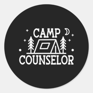Sticker Rond Personnel de conseiller de camp minimal