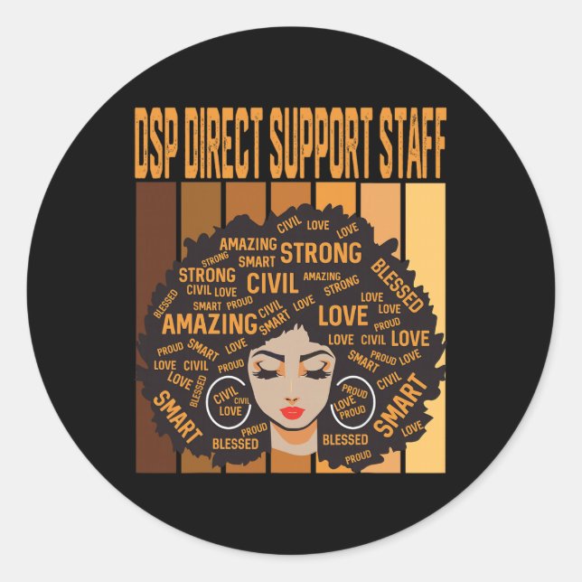 Sticker Rond Personnel de soutien direct DSP Mois de l'histoire (Devant)