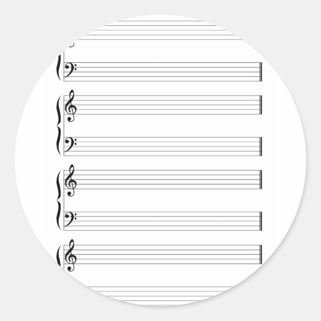 Sticker Rond Personnel musical et Staves (Devant)