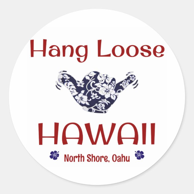 Sticker Rond Perte de pendaison, Rive-Nord, Oahu (Devant)