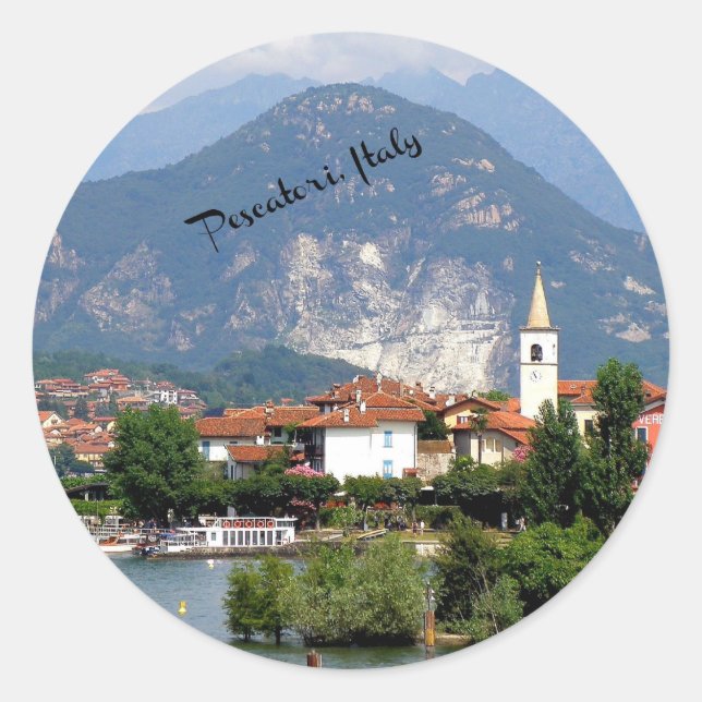 Sticker Rond Pescatori, Italie paysage (Devant)