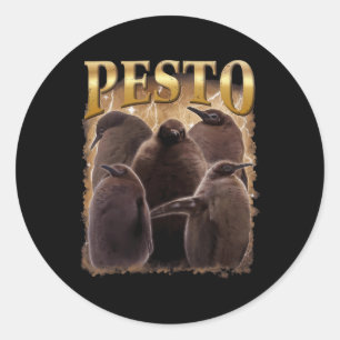 Sticker Rond Pesto Le Pingouin Funny Ba1
