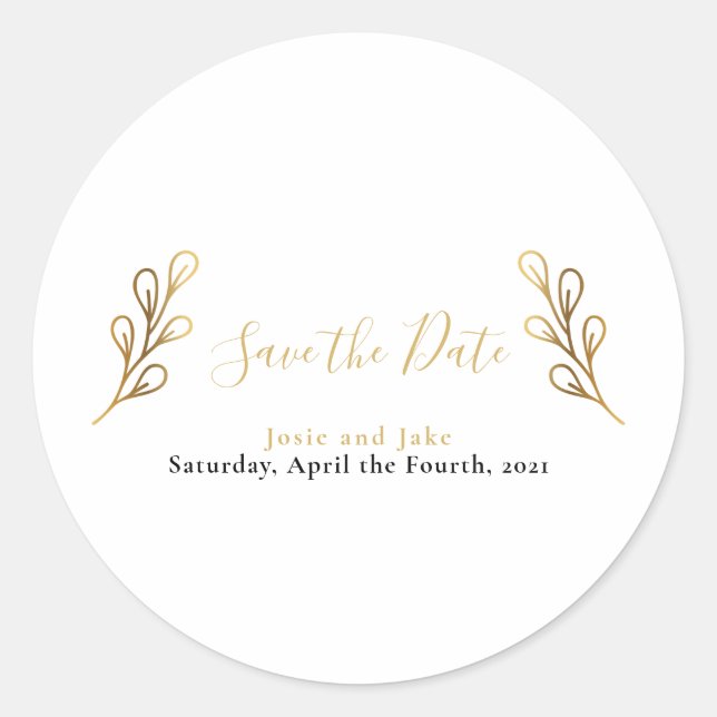 Sticker Rond Pétales à effet or Enregistrer le cachet de l'enve (Devant)