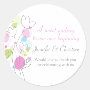 Sticker Rond Pétales de fleurs modernes graphiques mariage auto