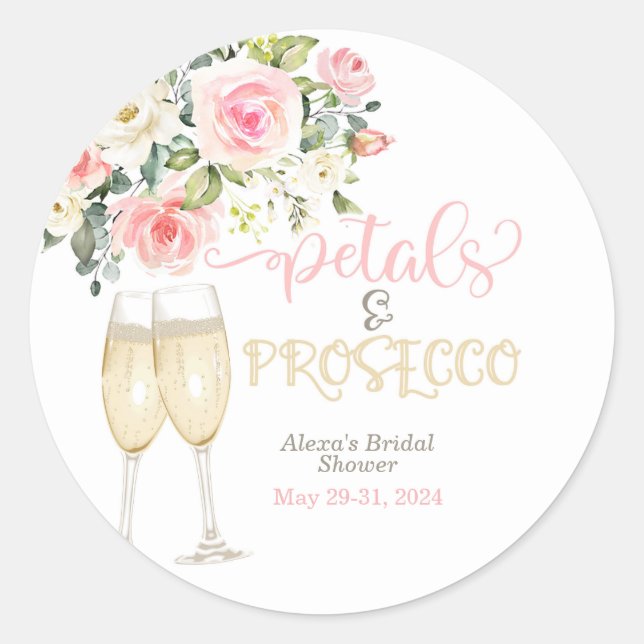 Sticker Rond Pétales et Fête des mariées de poursuites (Devant)