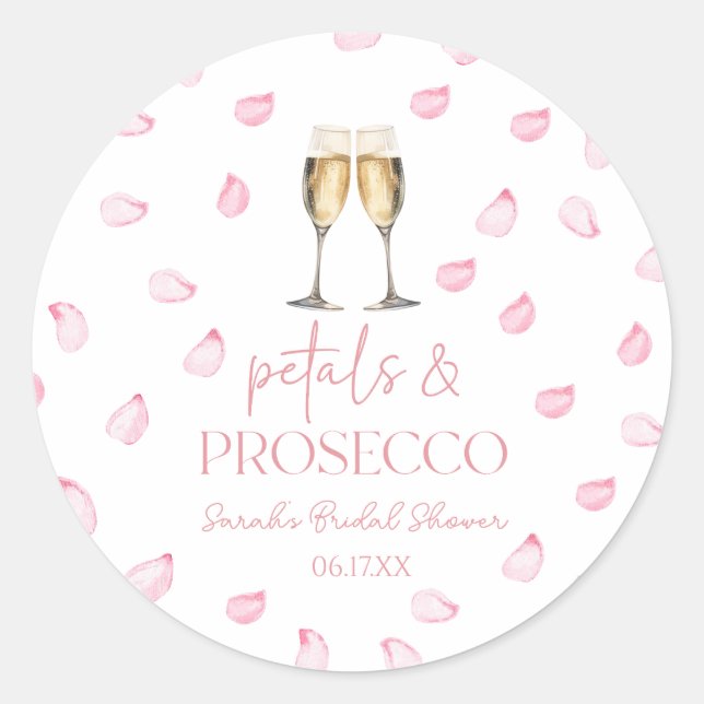 Sticker Rond Pétales et Pourfendus Fête des mariées Champagne (Devant)