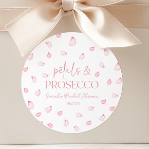 Sticker Rond Pétales & Prosecco Roses Roses Roses Mariage 