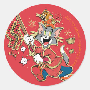 Sticker Rond Pétards Tom & Jerry Lighting
