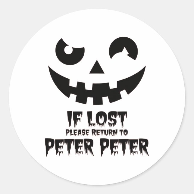 Sticker Rond Peter Citrouille Manger Costume de couple d'Hallow (Devant)