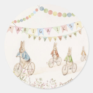 Sticker Rond Peter le lapin lapin Baby shower neutre entre les 