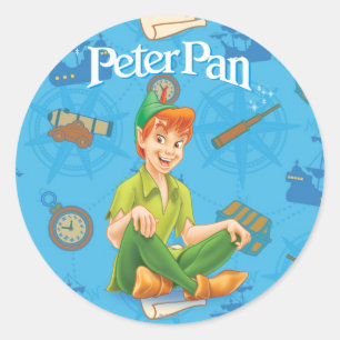 Sticker Rond Peter Pan assis