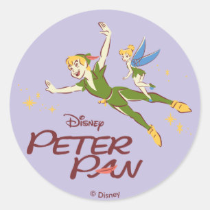 Sticker Rond Peter Pan & Tinkerbell