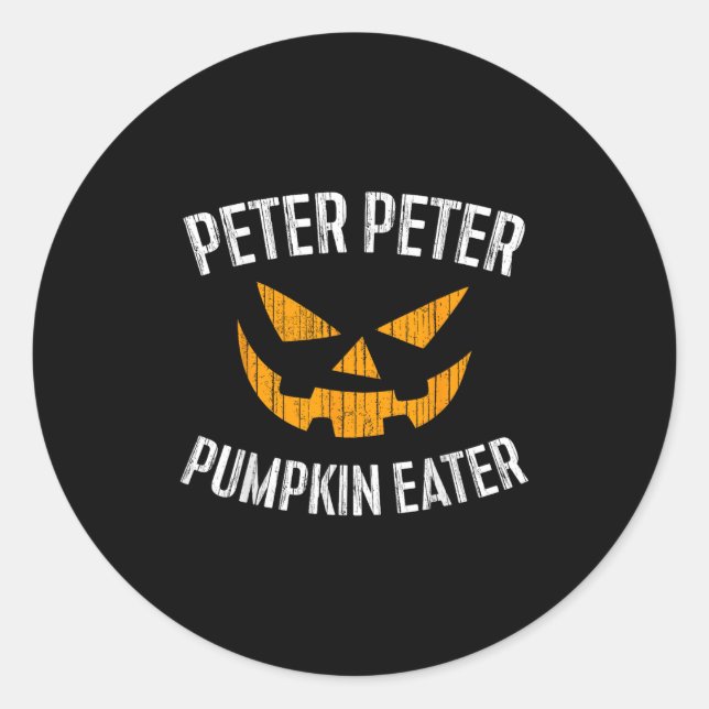 Sticker Rond Peter Peter Peter Citrouille Mangeur Costume d'Hal (Devant)