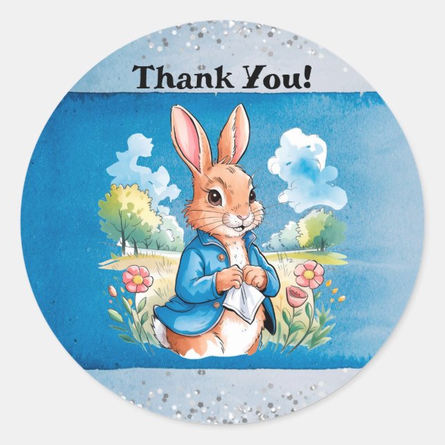 Sticker Rond Peter Rabbit’s Garden Boy Anniversaire Bash (Devant)
