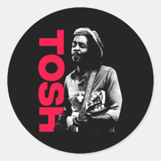 Sticker Rond Peter Tosh Avec Guitare Adrian Boot Photo
