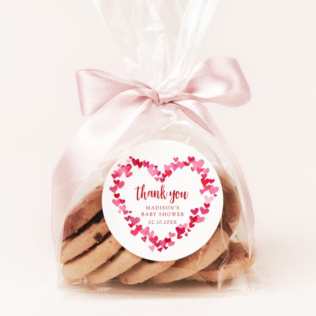 Sticker Rond Petit amour Valentine Baby shower Merci (Créateur téléchargé)