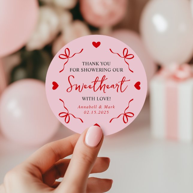 Sticker Rond Petit amour Valentine Baby shower Merci (Créateur téléchargé)