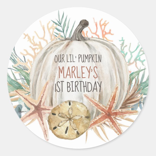 Sticker Rond Petit anniversaire citrouille de Coastal Fall  (Devant)