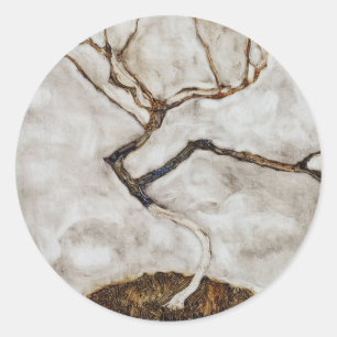 Sticker Rond Petit arbre à la fin de l'automne par Egon Schiele