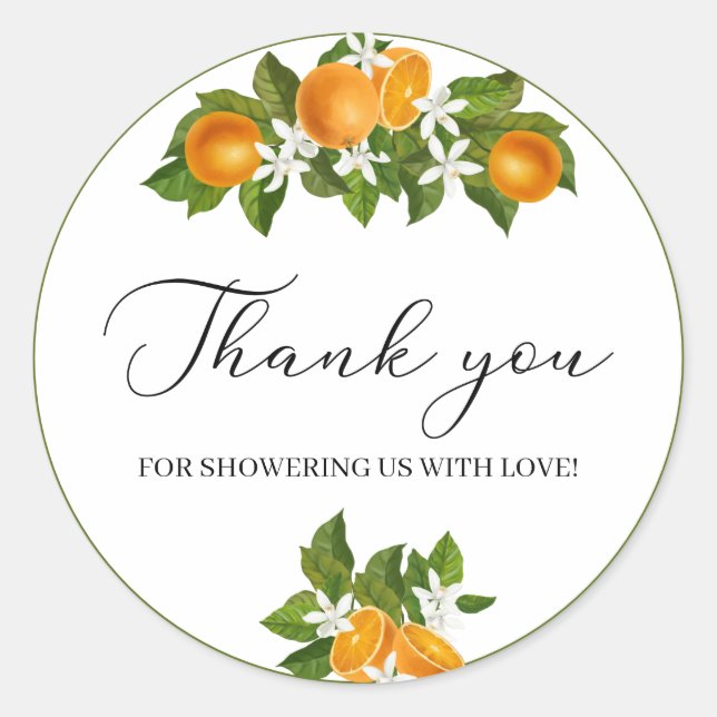 Sticker Rond Petit baby shower d'aquarelle mignon merci (Devant)
