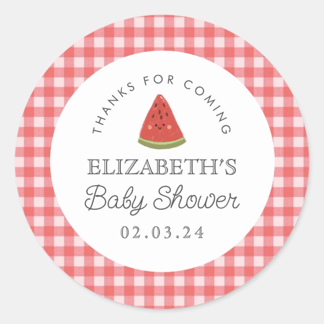 Sticker Rond Petit Baby shower de melon douce (Devant)