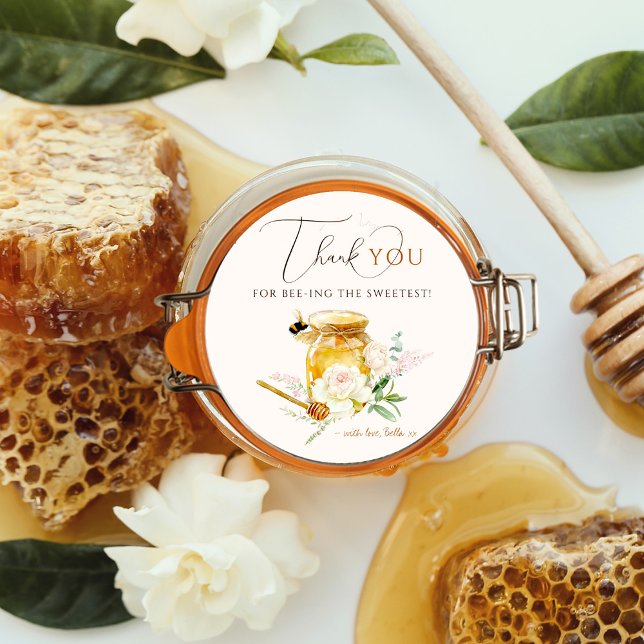 Sticker Rond Petit Baby shower de miel doux (Créateur téléchargé)