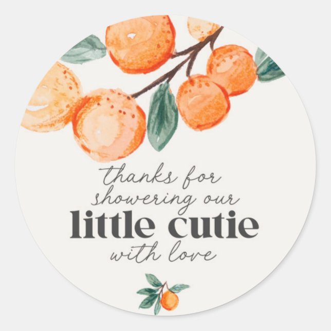 Sticker Rond Petit baby shower mignon merci pour (Devant)
