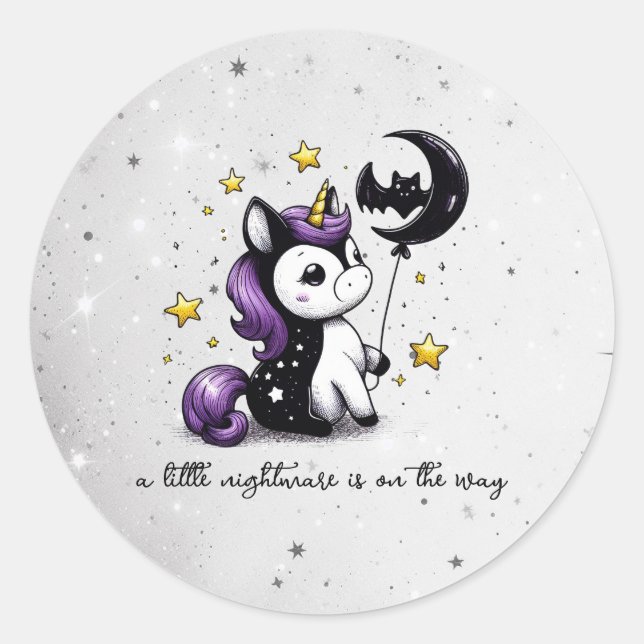 Sticker Rond Petit Baby shower Unicorn (Devant)