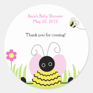 Sticker Rond Petit Bee Bumble Bees Baby shower Favoriser Sticke
