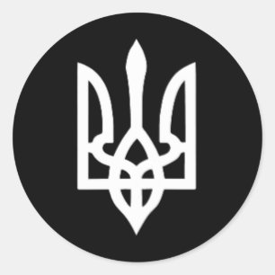 Sticker Rond Petit blason ukrainien symbole de drapeau signe lo