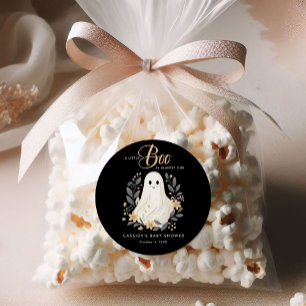 Sticker Rond Petit Boho Ghost Baby shower d'Halloween