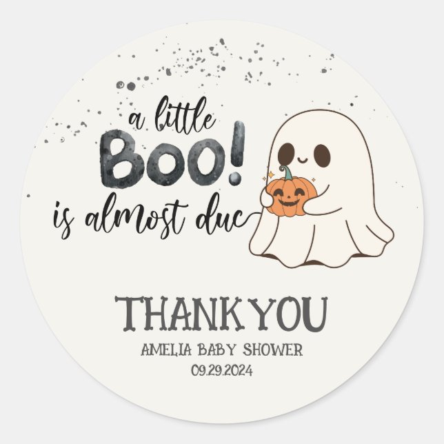 Sticker Rond petit bol presque à l'orange baby shower (Devant)