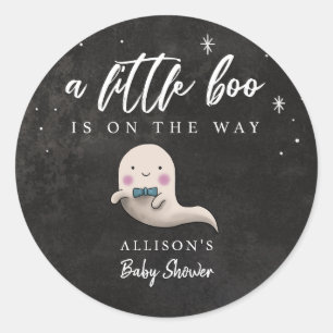 Sticker Rond Petit Boo Halloween Boy Ghost Baby shower