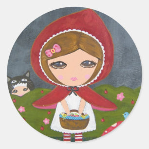 Sticker Rond Petit Chaperon Rouge