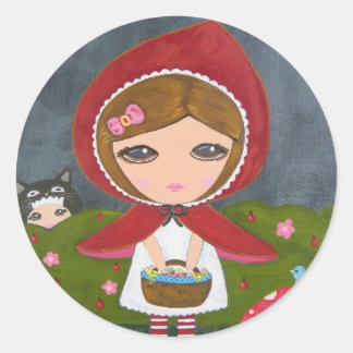 Sticker Rond Petit Chaperon Rouge