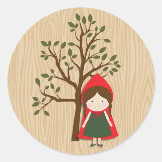 Sticker Rond Petit Chaperon Rouge (Devant)