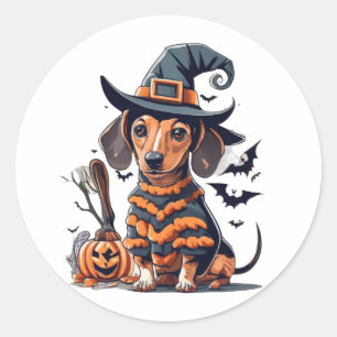 Sticker Rond Petit chien d'Halloween